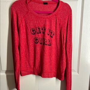 Free Press Multicolored Crew Neck Long Sleeve Sweatshirt